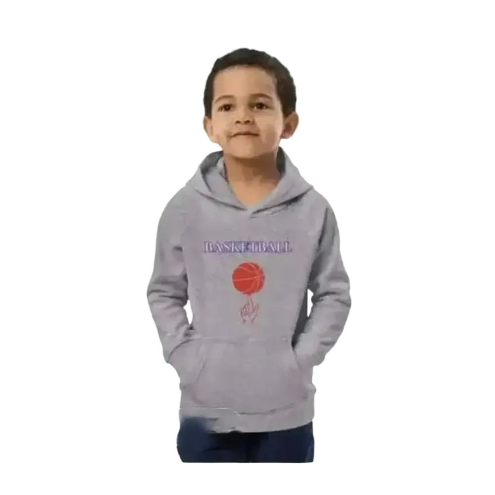 Unisex Kinder-Basketball-Hoodie aus Baumwolle mit grafischem Design für Jungen, geeignet für 4 bis 12 Jahre.