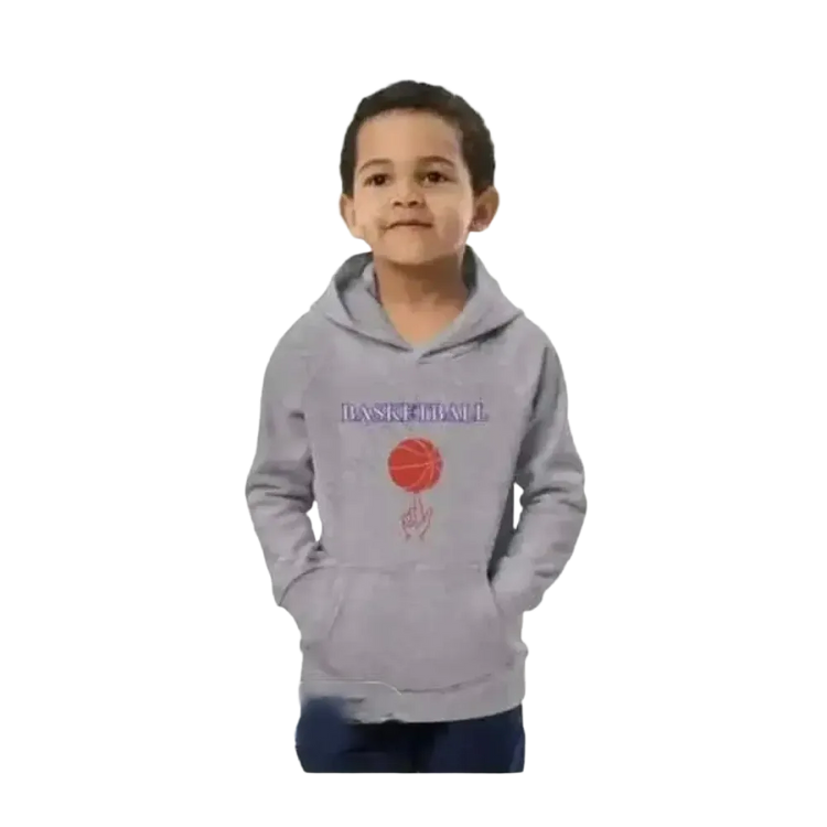 Unisex Kinder-Basketball-Hoodie aus Baumwolle mit grafischem Design für Jungen, geeignet für 4 bis 12 Jahre.