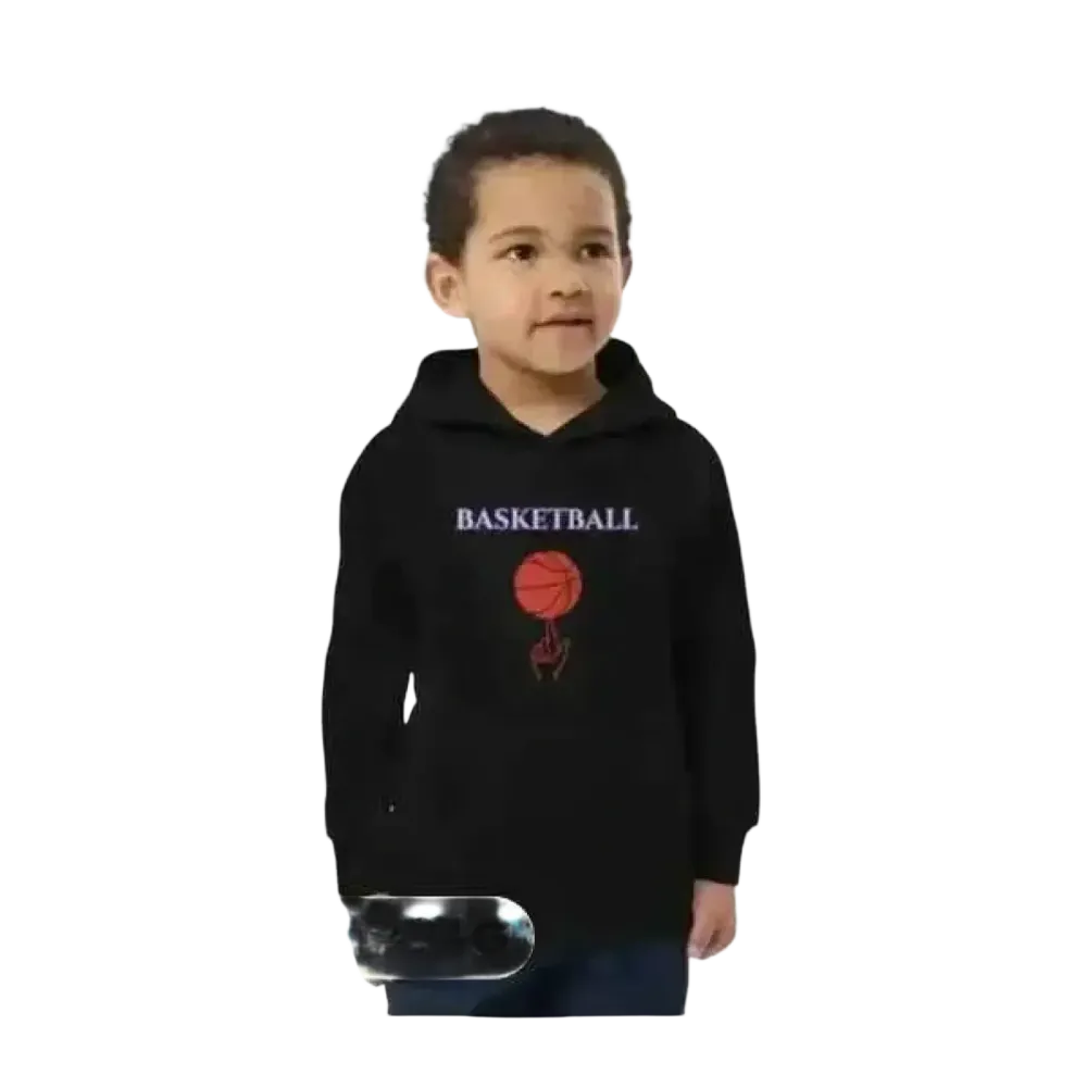 Unisex Kinder-Basketball-Hoodie aus Baumwolle mit Grafik, geeignet für Jungen im Alter von 4 bis 12 Jahren.
