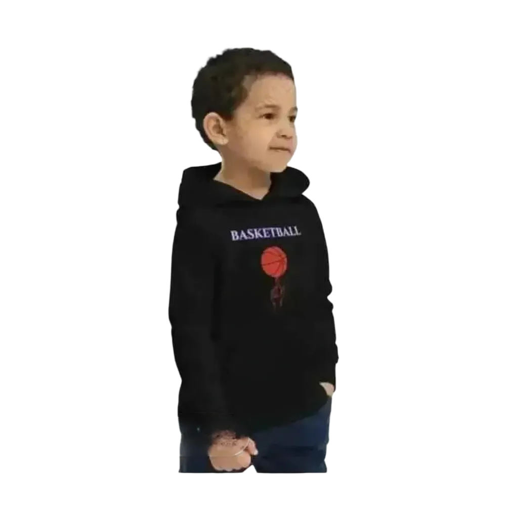Unisex Kinder Hoodie aus Baumwolle mit Basketball-Grafik, für Jungen im Alter von 4 bis 12 Jahren, bequeme Sportkapuzenjacke