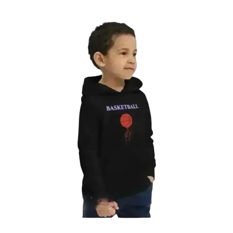 Unisex Kinder Hoodie aus Baumwolle mit Basketball-Grafik, für Jungen im Alter von 4 bis 12 Jahren, bequeme Sportkapuzenjacke