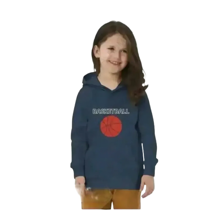 Kinder Basketball Kapuzenpullover aus Baumwolle, Unisex Sport Hoodie für Mädchen und Jungen, 4-12 Jahre