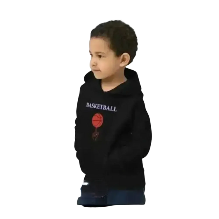 Unisex Kinder-Basketball-Hoodie aus Baumwolle mit Grafik, für Jungen und Mädchen, geeignet für 4-12 Jahre, sportlich und bequem