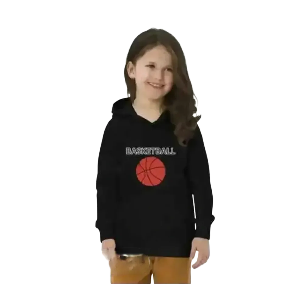 Unisex Kinder-Basketball Hoodie aus Baumwolle mit grafischem Design, geeignet für Mädchen und Jungen im Alter von 4 bis 12 Jahren.