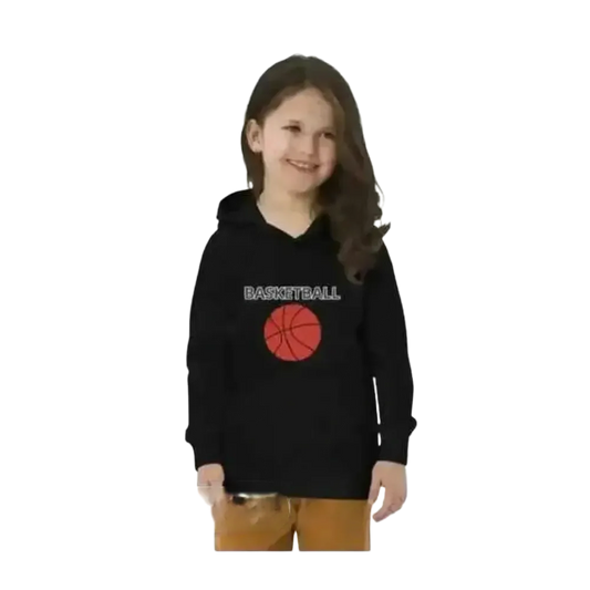 Unisex Kinder-Basketball Hoodie aus Baumwolle mit grafischem Design, geeignet für Mädchen und Jungen im Alter von 4 bis 12 Jahren.