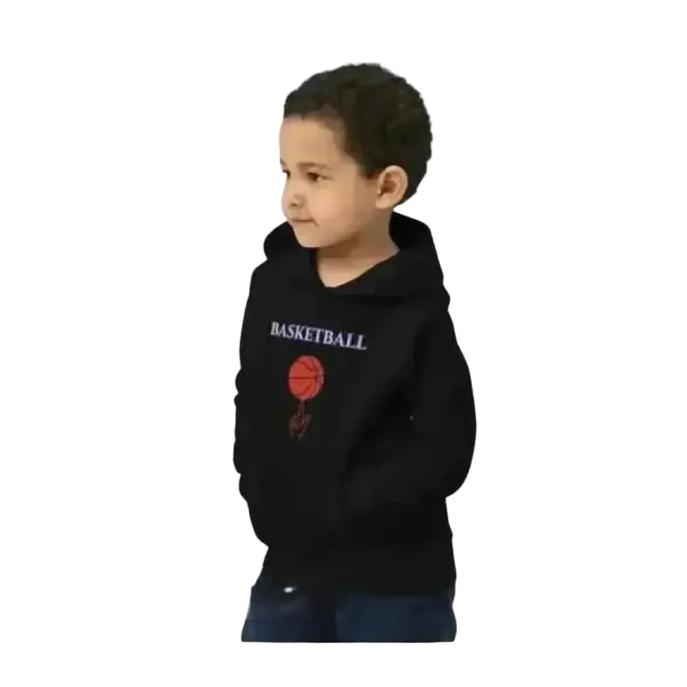 Unisex Kinder-Basketball-Hoodie aus Baumwolle mit Grafik, geeignet für Jungen im Alter von 4 bis 12 Jahren.