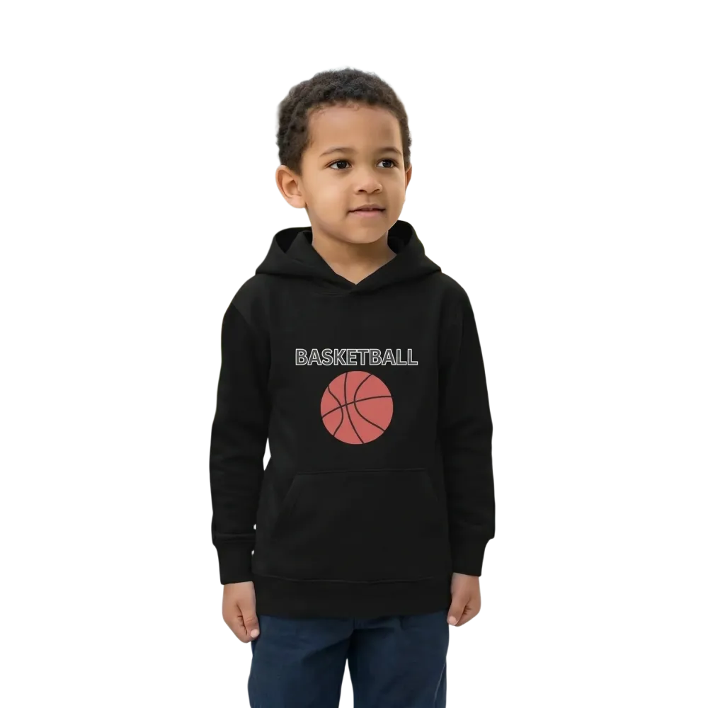 Unisex Kinder Basketball Kapuzenpullover mit Grafik, Sport Hoodie für Jungen und Mädchen, Größe 4-12 Jahre, BUYATHOME24