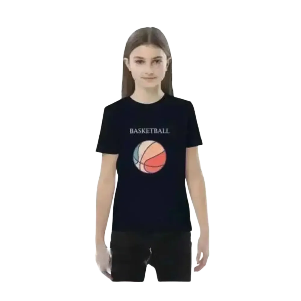 Grafik Unisex T-Shirt für Kinder, kurzarm, Baumwolle, French Navy, geeignet für Mädchen und Jungen im Alter von 3-14 Jahren