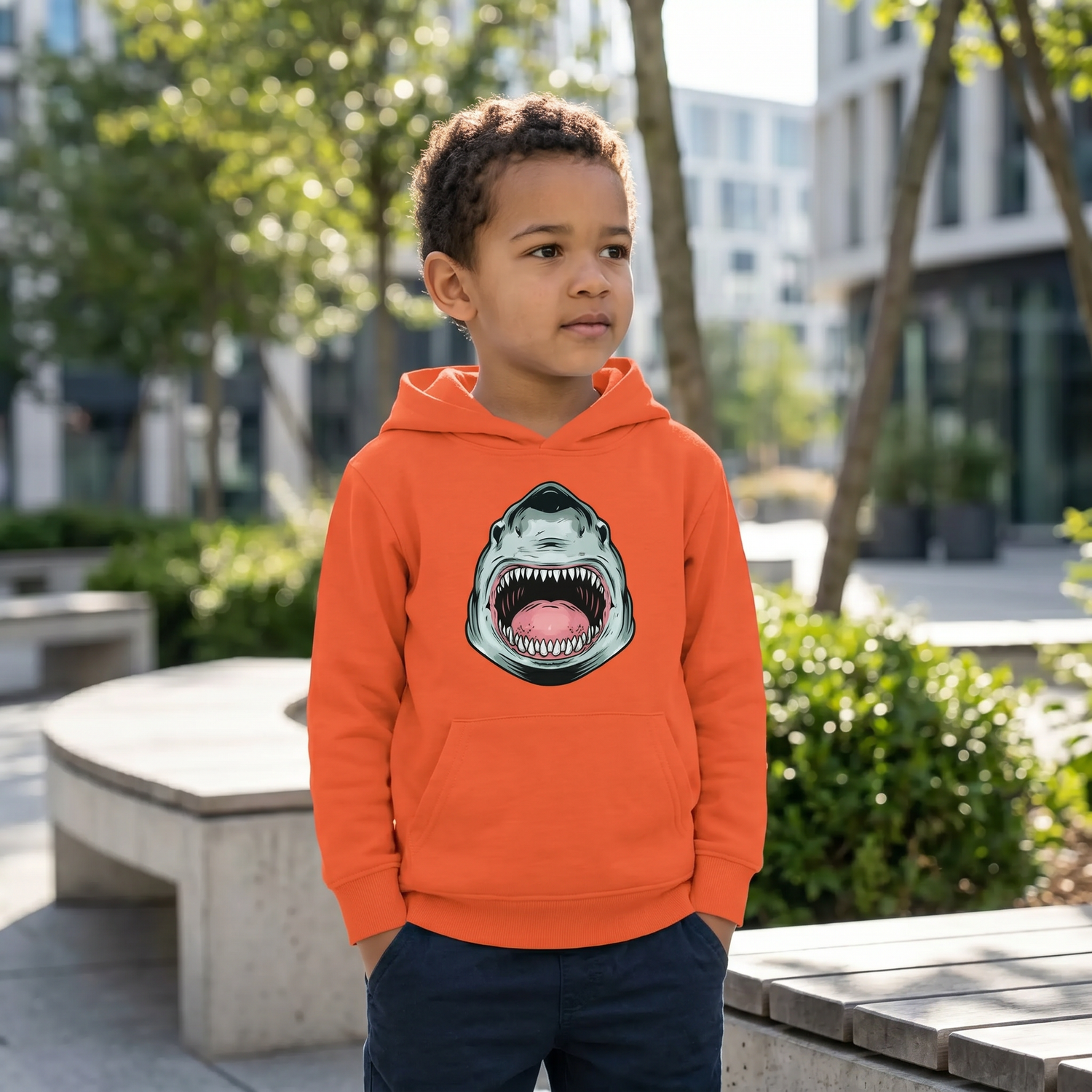 Halloween Hai Hoodie für Jungen, Kapuzenpullover mit Hai-Grafik, geeignet für Kinder von 4-12 Jahren, von BUYATHOME24