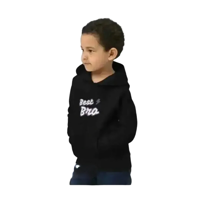 Jungen Hoodie aus Baumwolle, doppellagig, für Kinder von 4 bis 12 Jahre, bequemer Kapuzenpullover in naturfarbener Optik