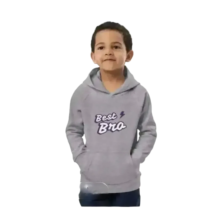Jungen Hoodie aus Baumwolle, doppellagig, für Kinder von 4 bis 12 Jahren, bequemer Kapuzenpullover in neutralem Design.