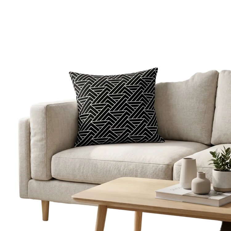 Bett- und Sofakissen aus Polyester mit Reißverschluss, bequemer Bezug, in neutralem Farbton, von BUYATHOME24