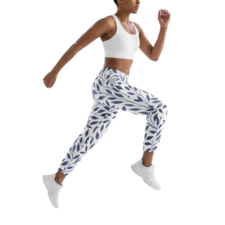 Unisex Trainingshose mit Blättermuster, wasserabweisend, in XS bis 3XL, bequem und sportlich für Damen und Herren.