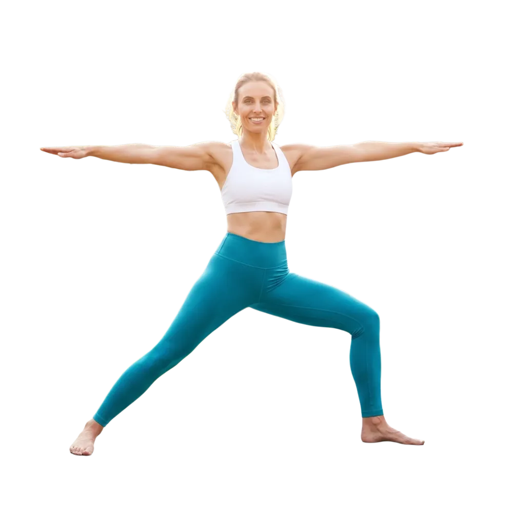 Damen Sportleggings mit hohem Bund in Schwarz, elastisch, in XS bis XL, aus Polyester-Elasthan, liegen flach auf weißem Hintergrund.