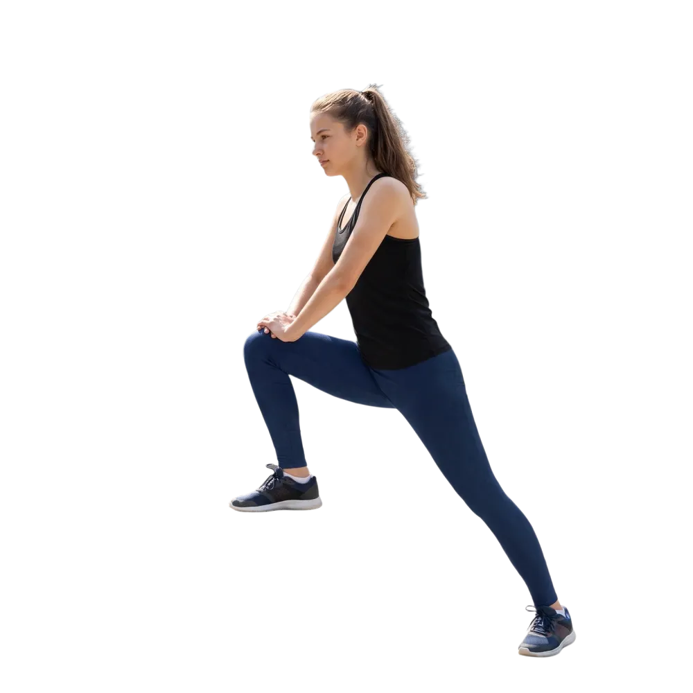 Blaue Kinder Sport-Leggings von BUYATHOME24, Unisex, UV-Schutz, 4-Wege-Stretch, 134-170 cm, für aktive Kinder.