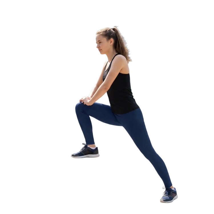 Blaue Kinder Sport-Leggings von BUYATHOME24, Unisex, UV-Schutz, 4-Wege-Stretch, 134-170 cm, für aktive Kinder.