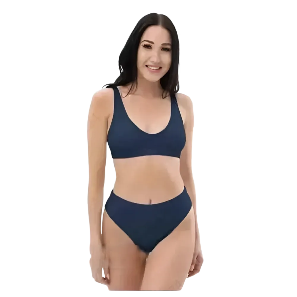 Blaues Damen Bikini Set von BUYATHOME24, schnelltrocknend und bedruckbar, in Größen XS bis 3XL, mit hochwertigem Badebekleidungsdesign