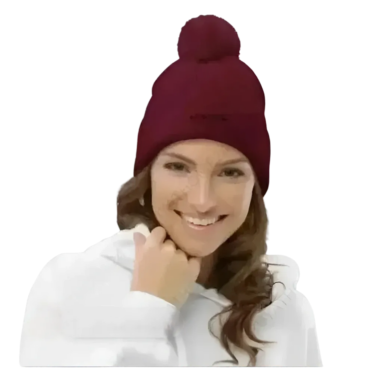 Unisex Bommel-Wintermütze aus Acryl, gestrickte Beanie in Grau, für Herren und Damen, 51-55 cm, von BUYATHOME24