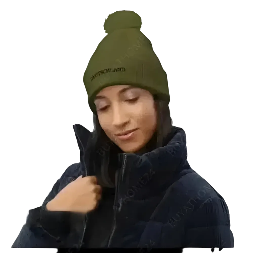 Unisex Bommel-Wintermütze aus Acryl, gestrickt, für Herren und Damen, 51-55 cm, in verschiedenen Farben.