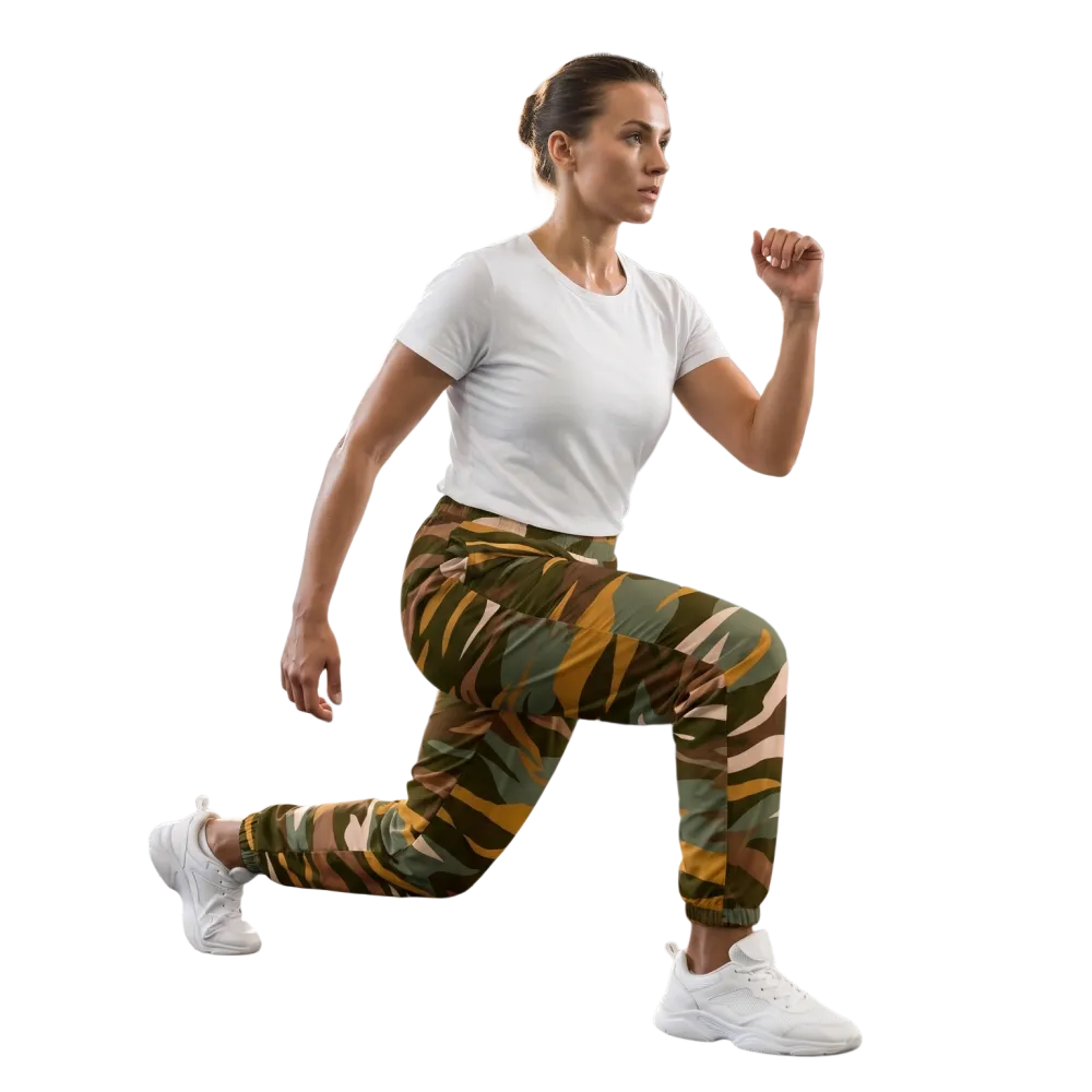 Braun Camouflage Unisex Trainingshose, wasserabweisende Sporthose in XS bis 3XL, langlebiges Material, sportlicher Komfort