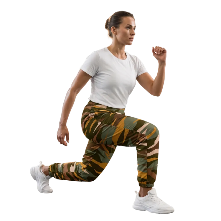 Braun Camouflage Unisex Trainingshose, wasserabweisende Sporthose in XS bis 3XL, langlebiges Material, sportlicher Komfort