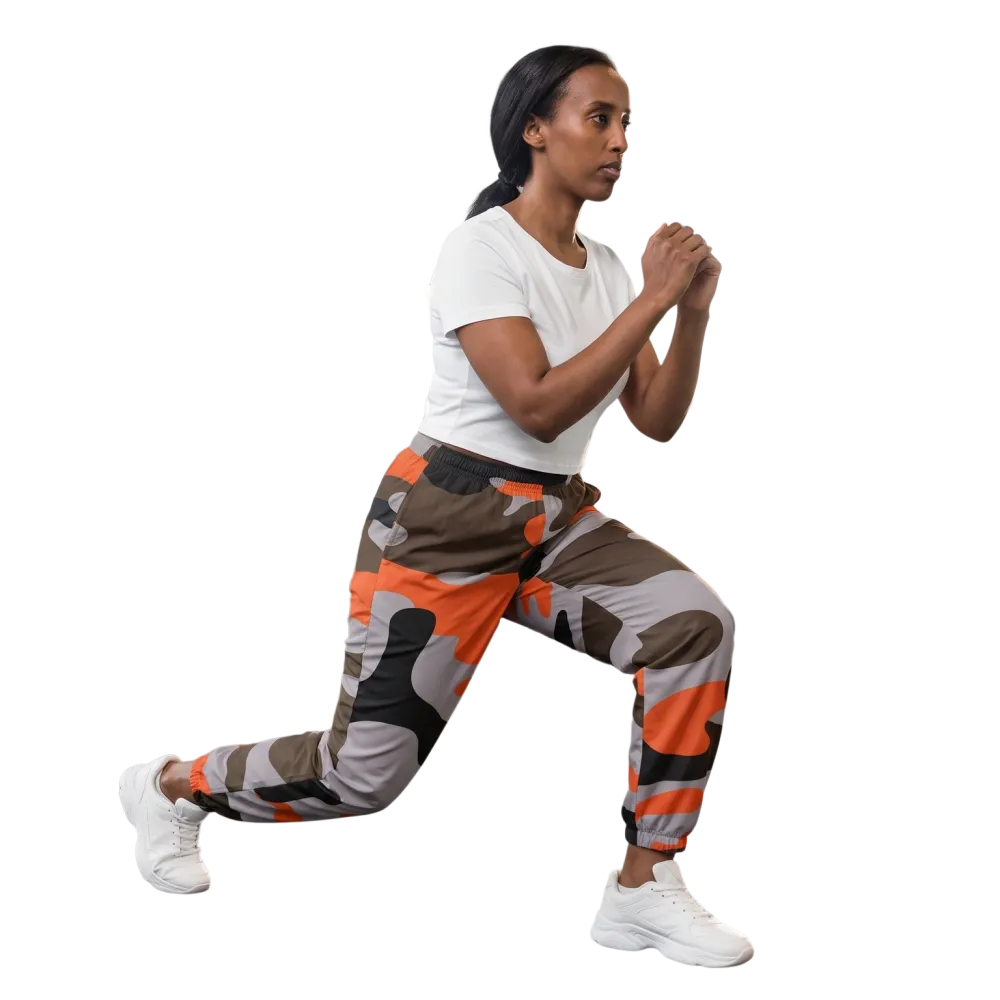 Braun Camouflage Unisex Trainingshose, wasserabweisende Sporthose, XS-3XL, bequemes Sport- und Freizeithose für Männer und Frauen