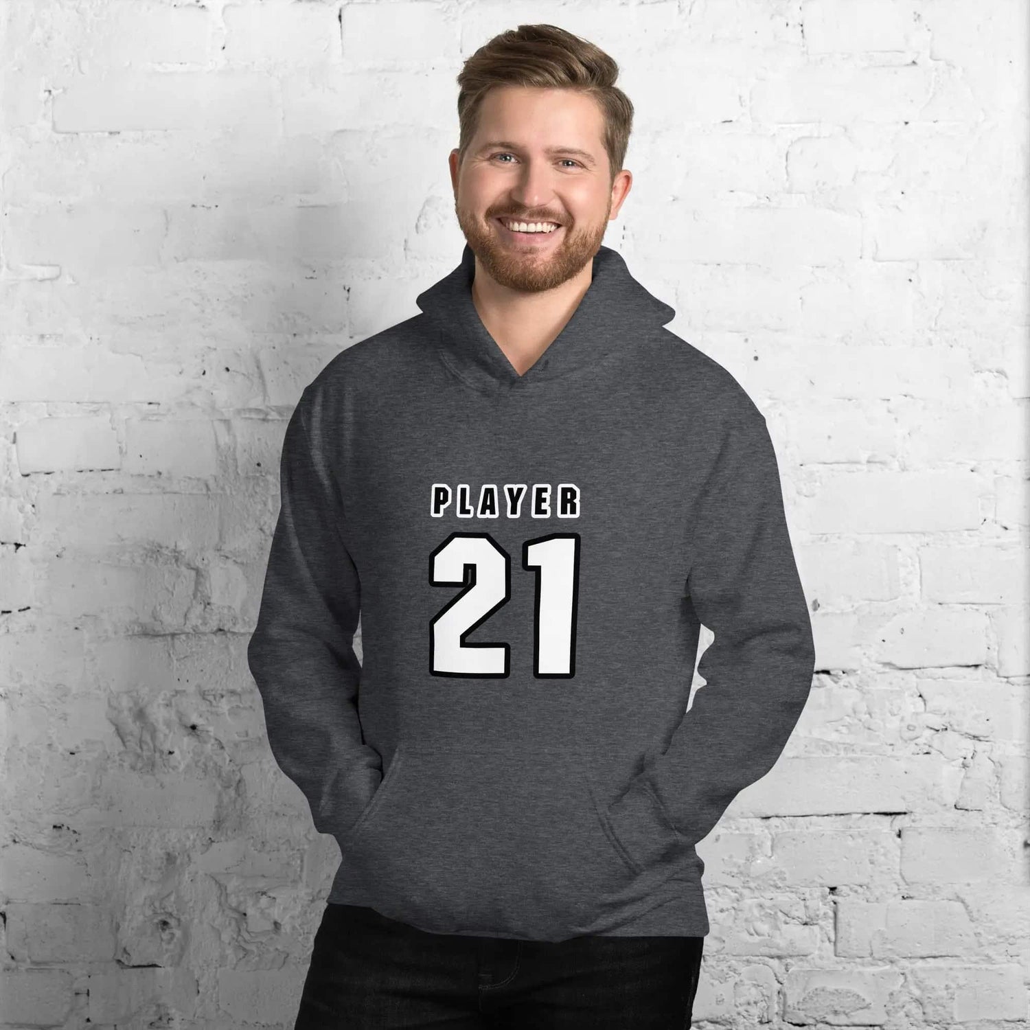 Dunkelgrauer Herren- und Damen-Hoodie von BUYATHOME24 mit Hoodie-Druck, in Größe S bis 5XL, bequemes Kapuzenpullover Modell