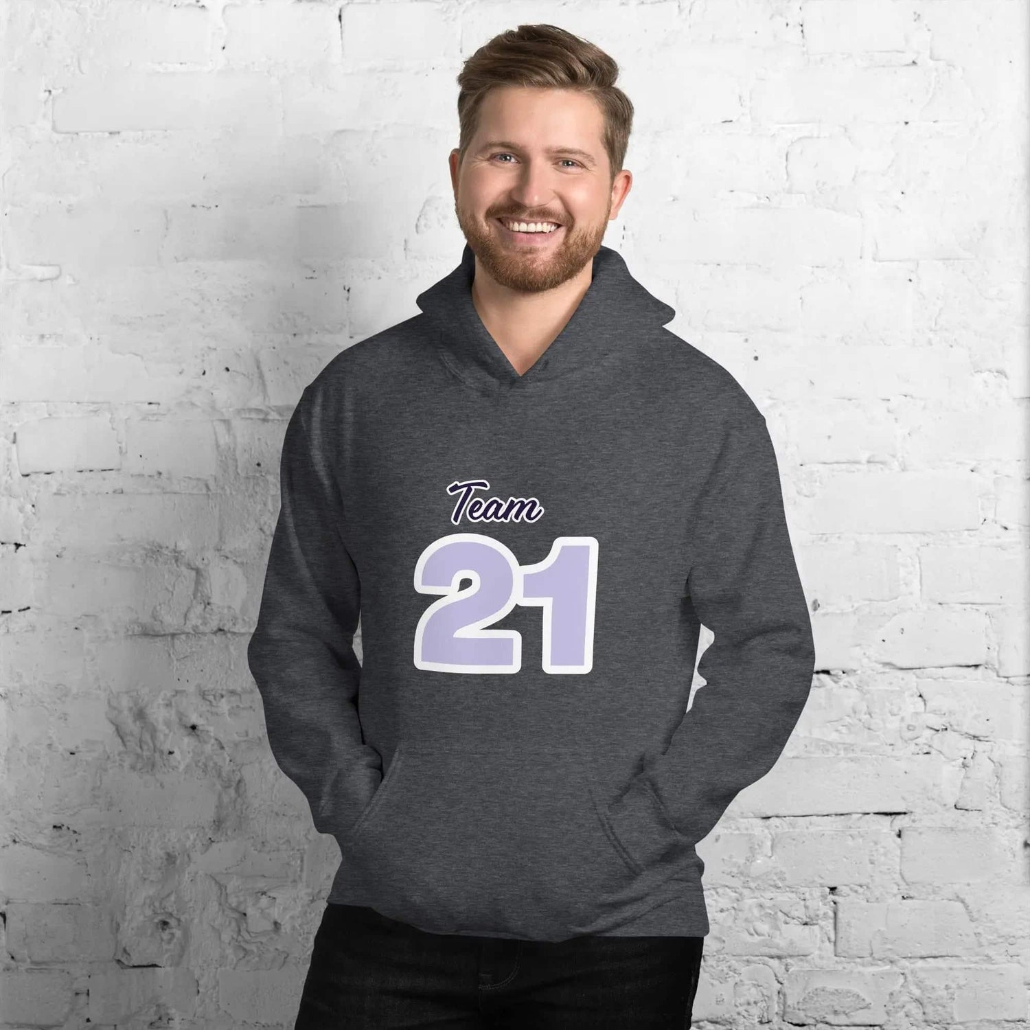 Dunkler Heather-Hoodie von BUYATHOME24 für Herren und Damen, mit Druck, in Größe S bis 5XL, bequemes Kapuzenpullover-Design