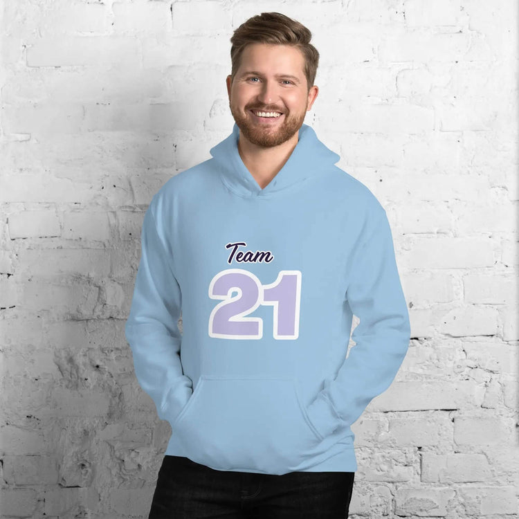 Herren und Damen Hoodie von BUYATHOME24 in Hellblau, bequem mit Kapuzen, erhältlich in den Größen S bis 5XL.
