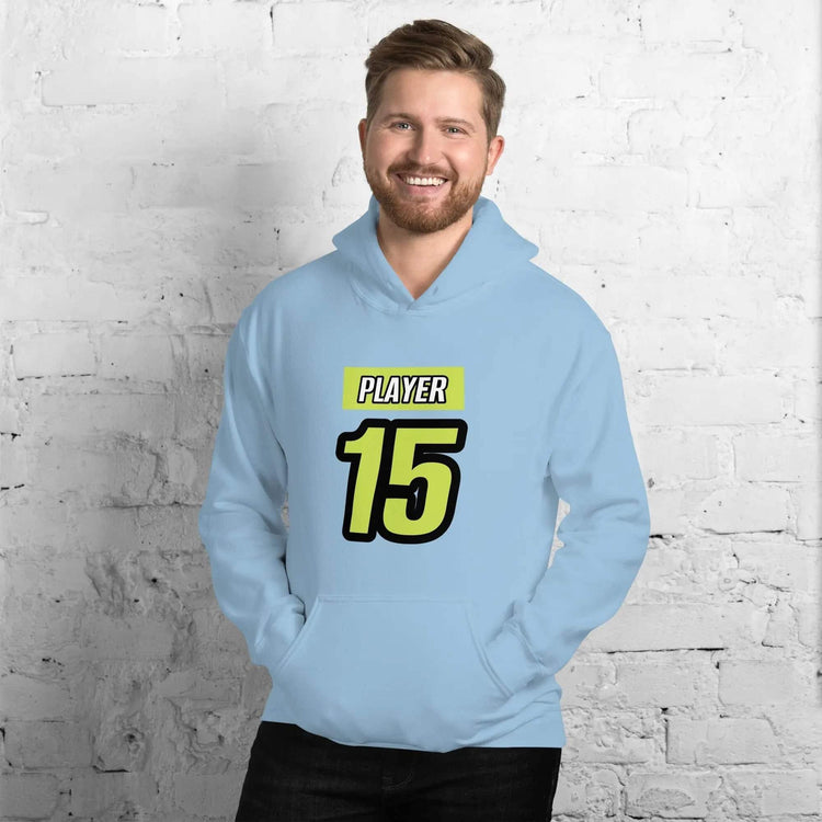 Hellblauer Herren- und Damen-Grafik-Hoodie von BUYATHOME24, Unisex Kapuzenpullover aus Baumwolle, Größe S bis 5XL