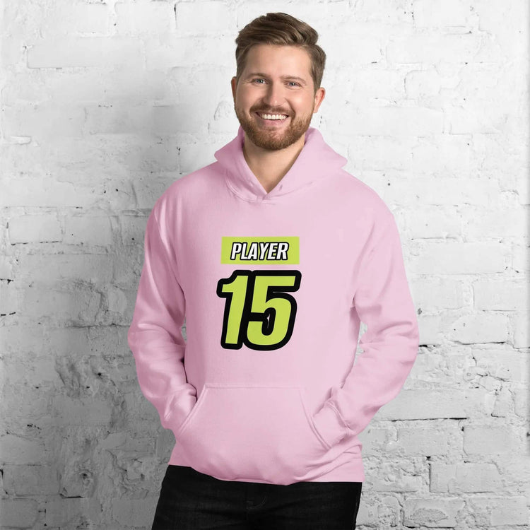 Herren- und Damen-Grafikh Hoodie von BUYATHOME24, hellpink mit Druck, Unisex, Baumwolle, Größen S bis 5XL