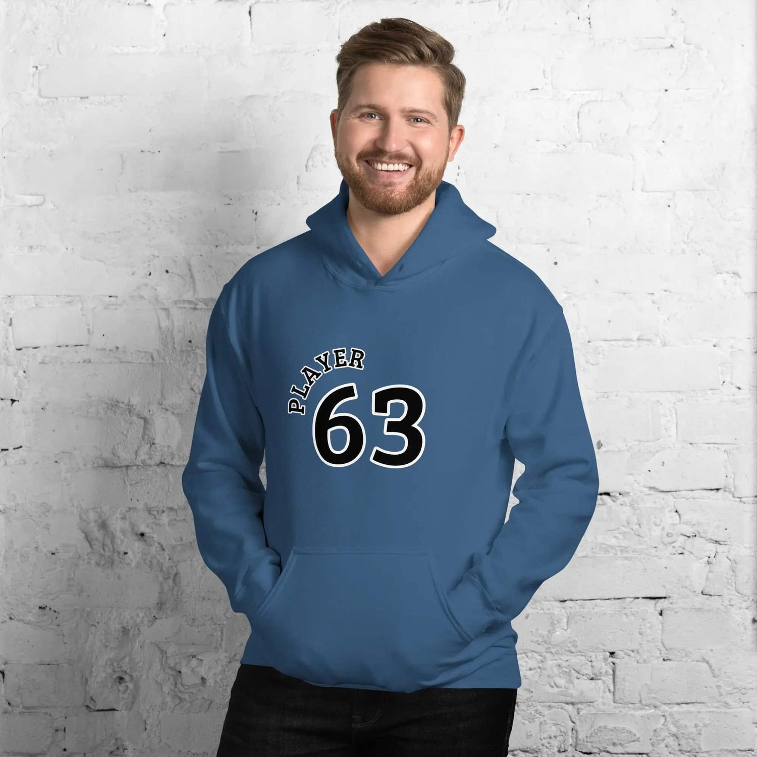 Grafik Hoodie Herren und Damen, Baumwolle, indigoblau, mit Druck, unisex, Größen S bis 5XL, von BUYATHOME24