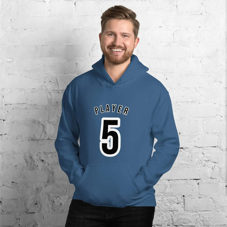 Grauer Herren- und Damen-Hoodie mit Grafikdruck in Indigo-Blau, Baumwolle, unisex, Größe S bis 5XL, von BUYATHOME24.