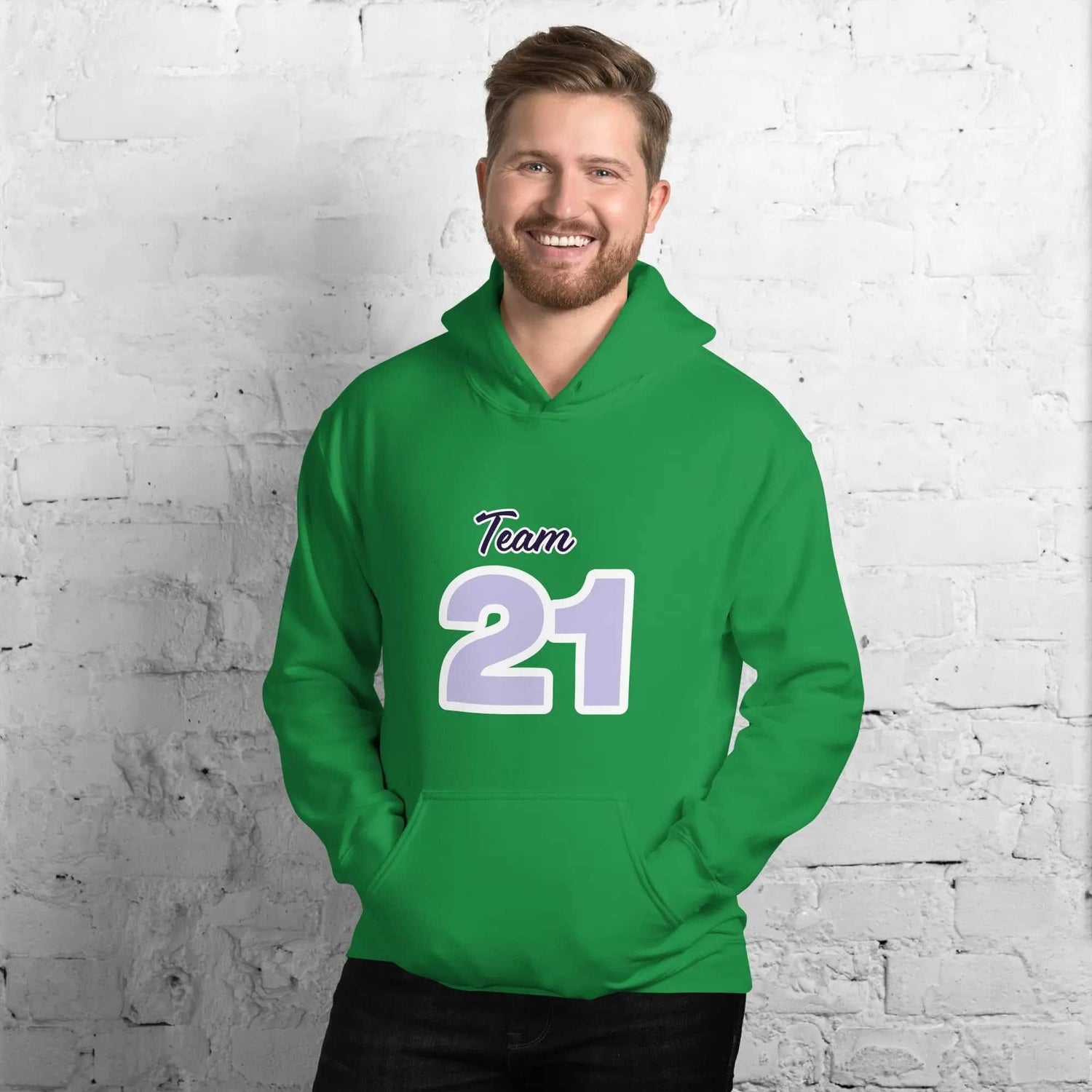 Grauer Herren- und Damen-Hoodie von BUYATHOME24 in Größe S bis 5XL mit irischem Druck, bequemer Kapuzenpullover aus Baumwolle