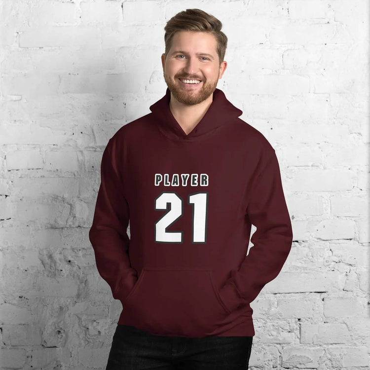 Kapuzenpullover Herren und Damen von BUYATHOME24 in Kastanienbraun, Hoodie mit Druck, erhältlich in Größe S bis 5XL