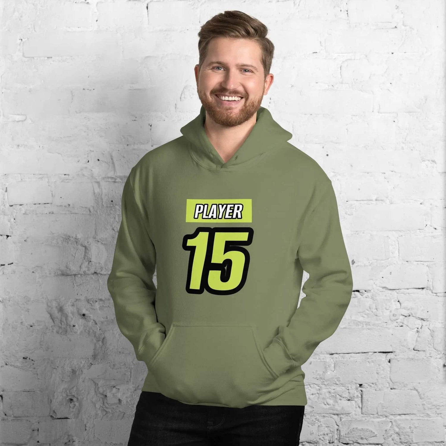 Grafik Hoodie für Herren und Damen, Baumwolle, militärgrüner Unisex Kapuzenpullover, S-5XL, BUYATHOME24
