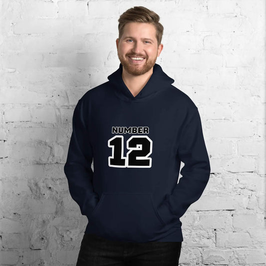 Grafik Unisex Hoodie von BUYATHOME24, navy, mit Druck, für Herren und Damen, aus 100% Baumwolle, Größen S bis 5XL