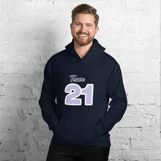 Navy blauer Herren- und Damen-Hoodie von BUYATHOME24, bequemer Hoodie in Größe S bis 5XL, mit Druck und 100% Baumwolle