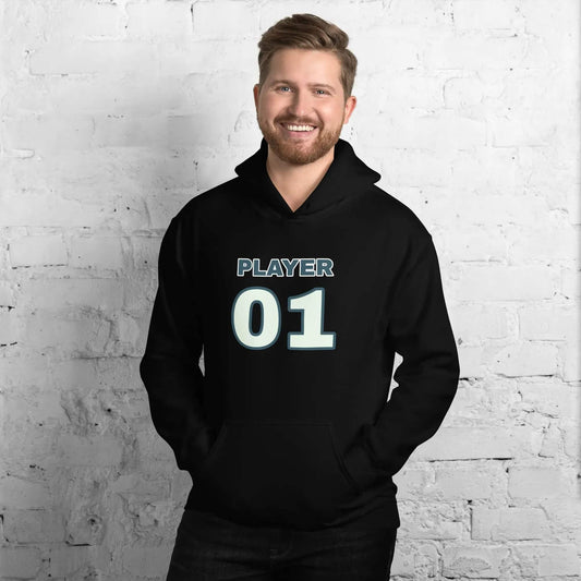 Schwarzer Herren- und Damen-Hoodie mit Grafik-Design, Baumwolle, unisex, verfügbar in S-5XL, von BUYATHOME24.