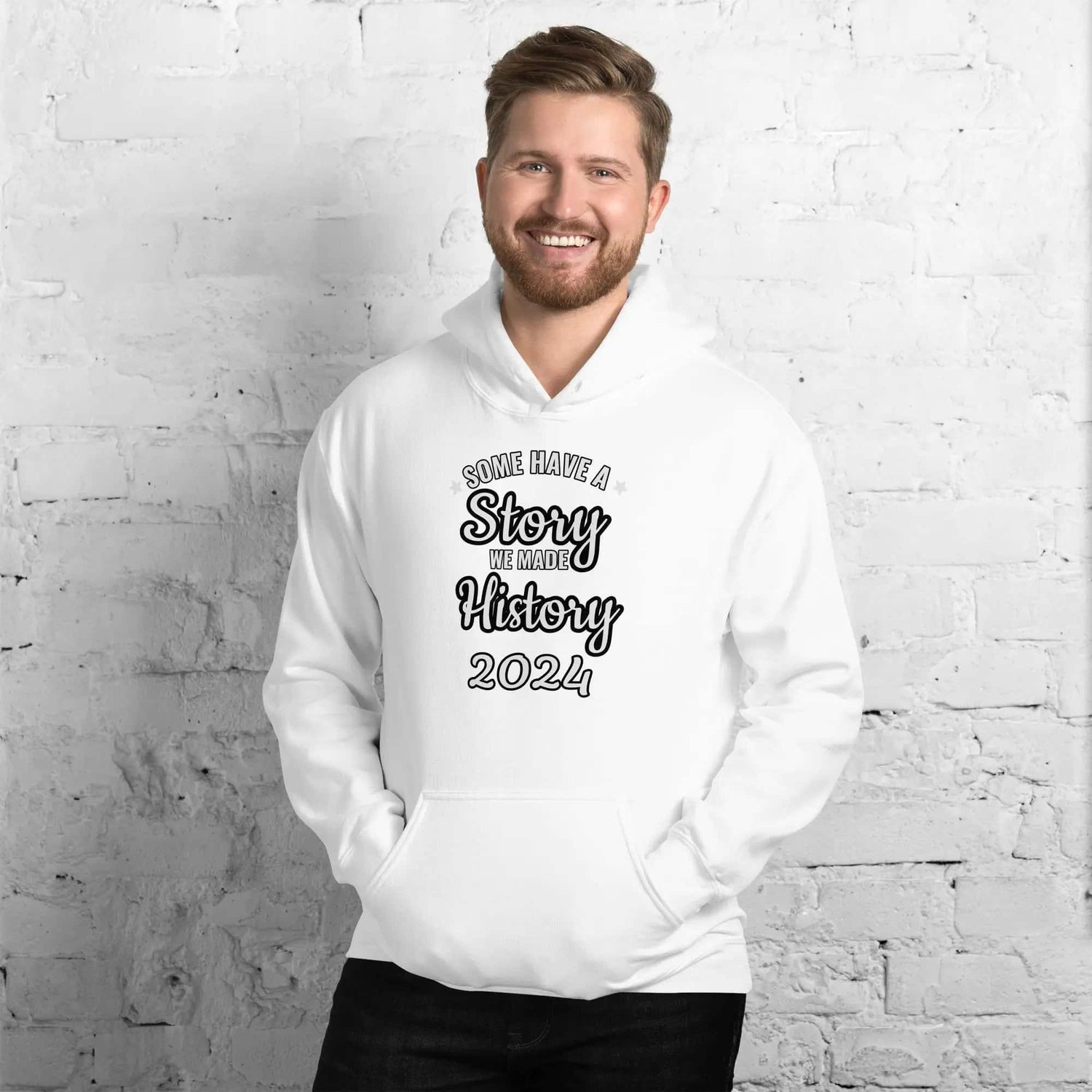 Grafik Unisex Hoodie für Herren und Damen, weißer Baumwoll-Hoodie mit Druck, in Größe S bis 5XL, von BUYATHOME24