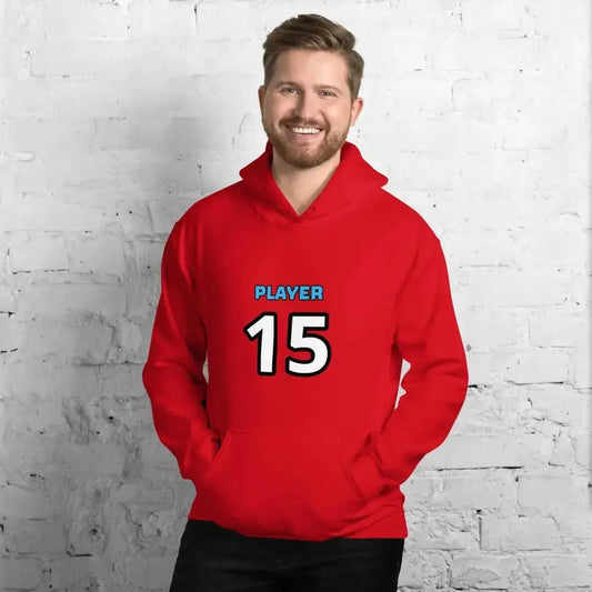 Roter Herren- und Damen-Hoodie mit Grafikdruck, Baumwolle, unisex, in Größe S bis 5XL, von BUYATHOME24.