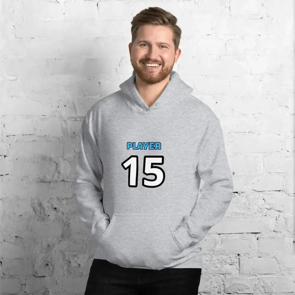 Grafik Unisex Hoodie von BUYATHOME24 in Sportgrau, Herren und Damen, Baumwolle, mit Druck, Größen S bis 5XL