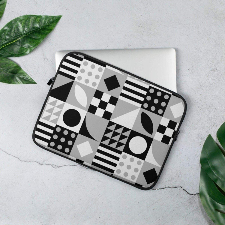 Laptoptasche aus Neopren mit Kunstfellfutter für MacBook und iPad, passend für 13 und 15 Zoll, in stilvollem Design.