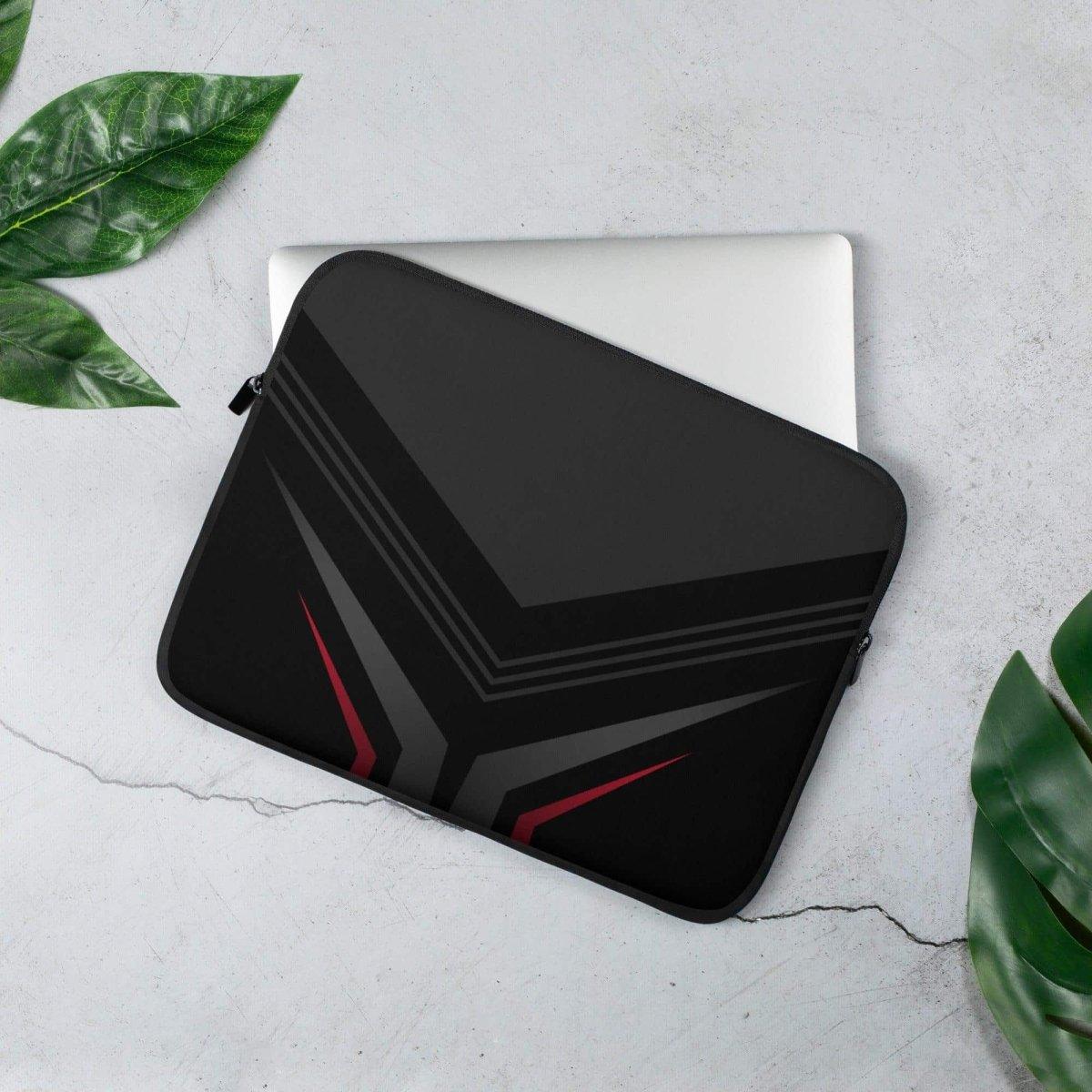 Neopren Laptoptasche für MacBook und iPad, 13 oder 15 Zoll, mit Kunstfell-Futter, in Schwarz, von BUYATHOME24