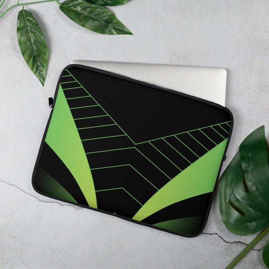 Neopren Laptoptasche für MacBook und iPad, wasserabweisend, 13 und 15 Zoll, in Schwarz mit Druck, von BUYATHOME24