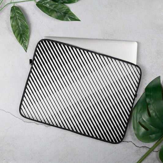 Neopren-Laptoptasche für MacBook 13 oder 15 Zoll mit Kunstfell-Innenfutter von BUYATHOME24, schützt und transportiert das Notebook.
