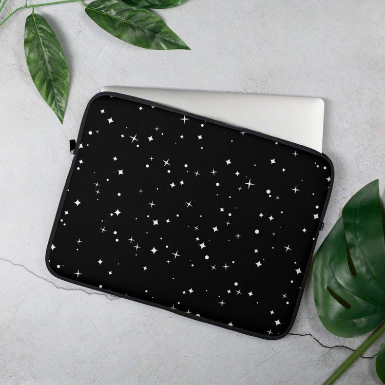 Wasserdichte Neopren-Laptoptasche für 13 oder 15 Zoll, mit Druck, zum Schutz von Notebook und Tablet, in Schwarz.