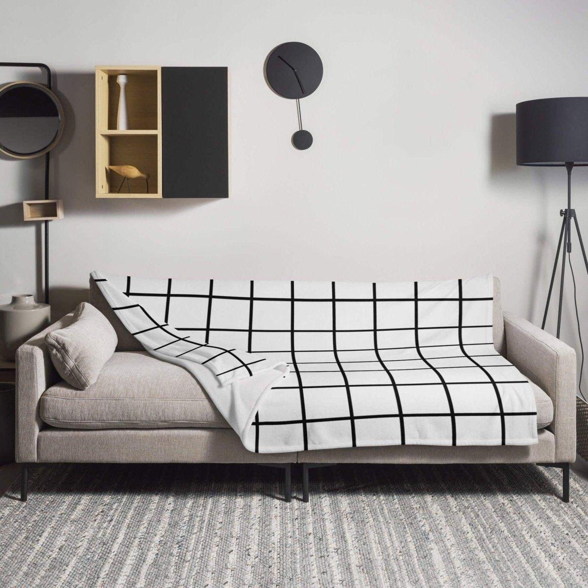 Hypoallergene Sofadecke 125x150 cm aus Polyester von BUYATHOME24, weiche Kuscheldecke für gemütliche Abende, Textildruck.