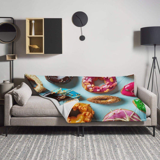 Hypoallergene Polyester-Sofadecke 125 x 150 cm von BUYATHOME24, weiche Kuscheldecke für gemütliche Stunden.