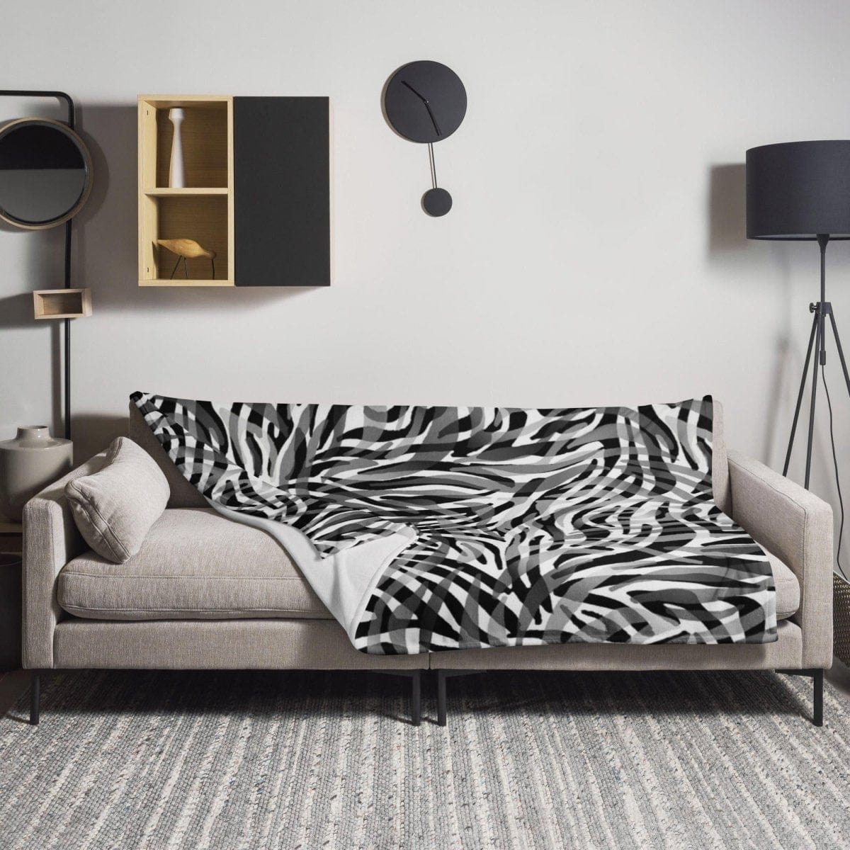 Weiche Polyester Sofadecke 125 x 150 cm mit personalisiertem Text, ideal für gemütliche Abende auf dem Sofa.